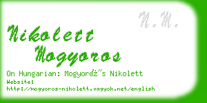 nikolett mogyoros business card